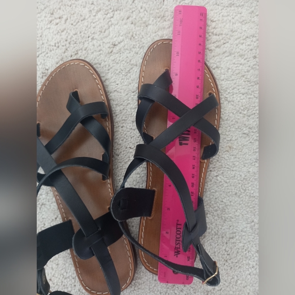 Venezia black leather sandals Size 9 US- 40EU - Picture 5 of 8